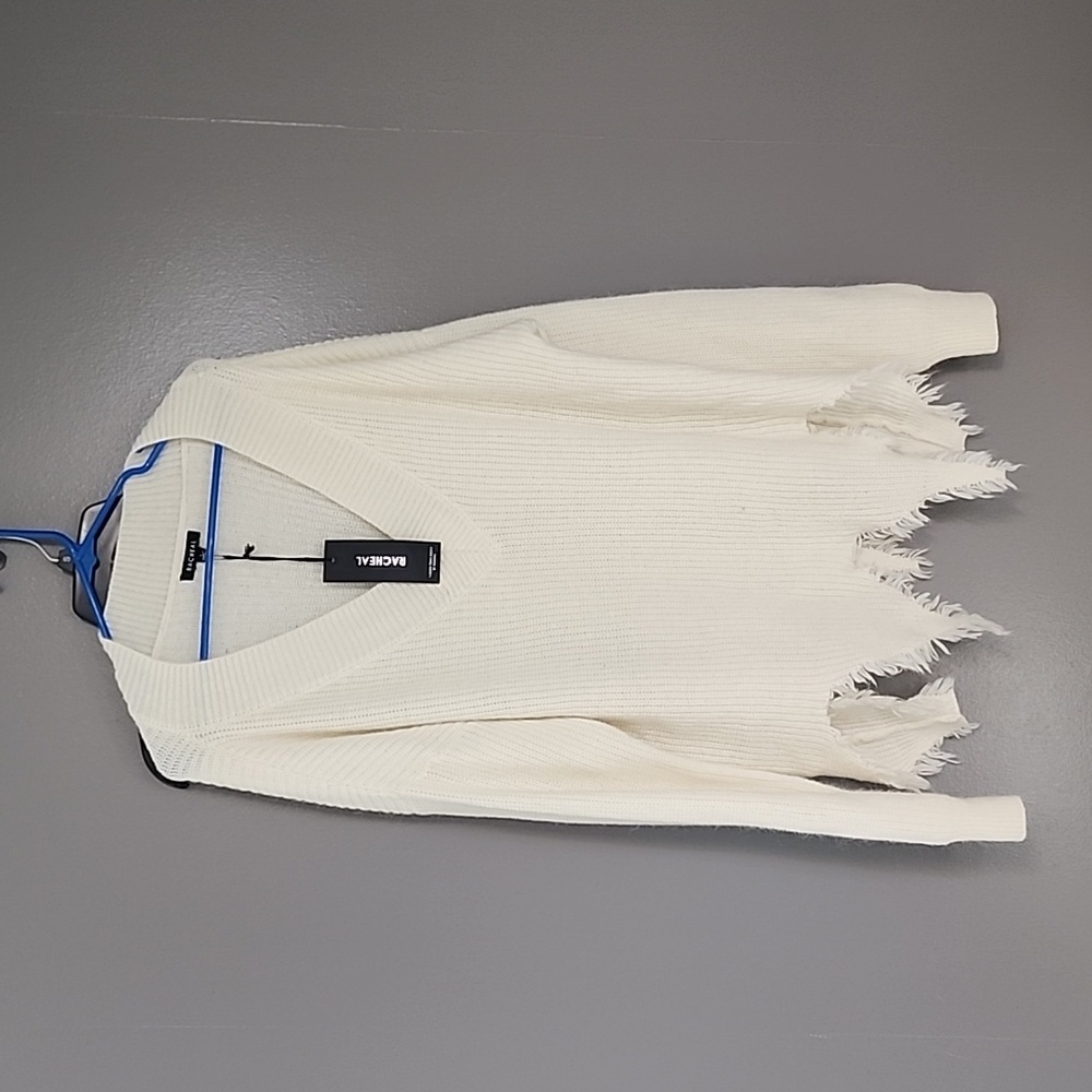 White v-neck sweater